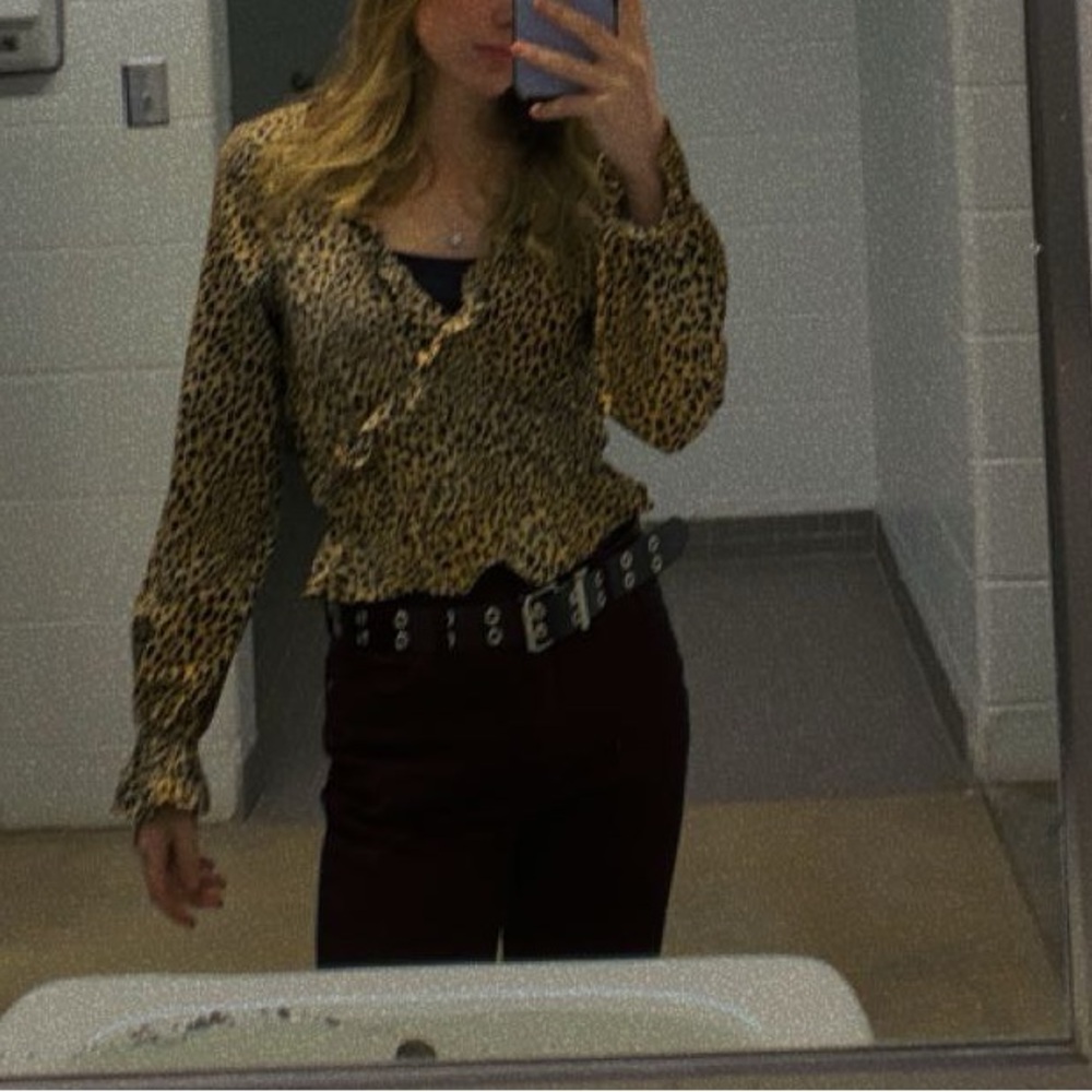 Leopard/cheetah print H&M blouse